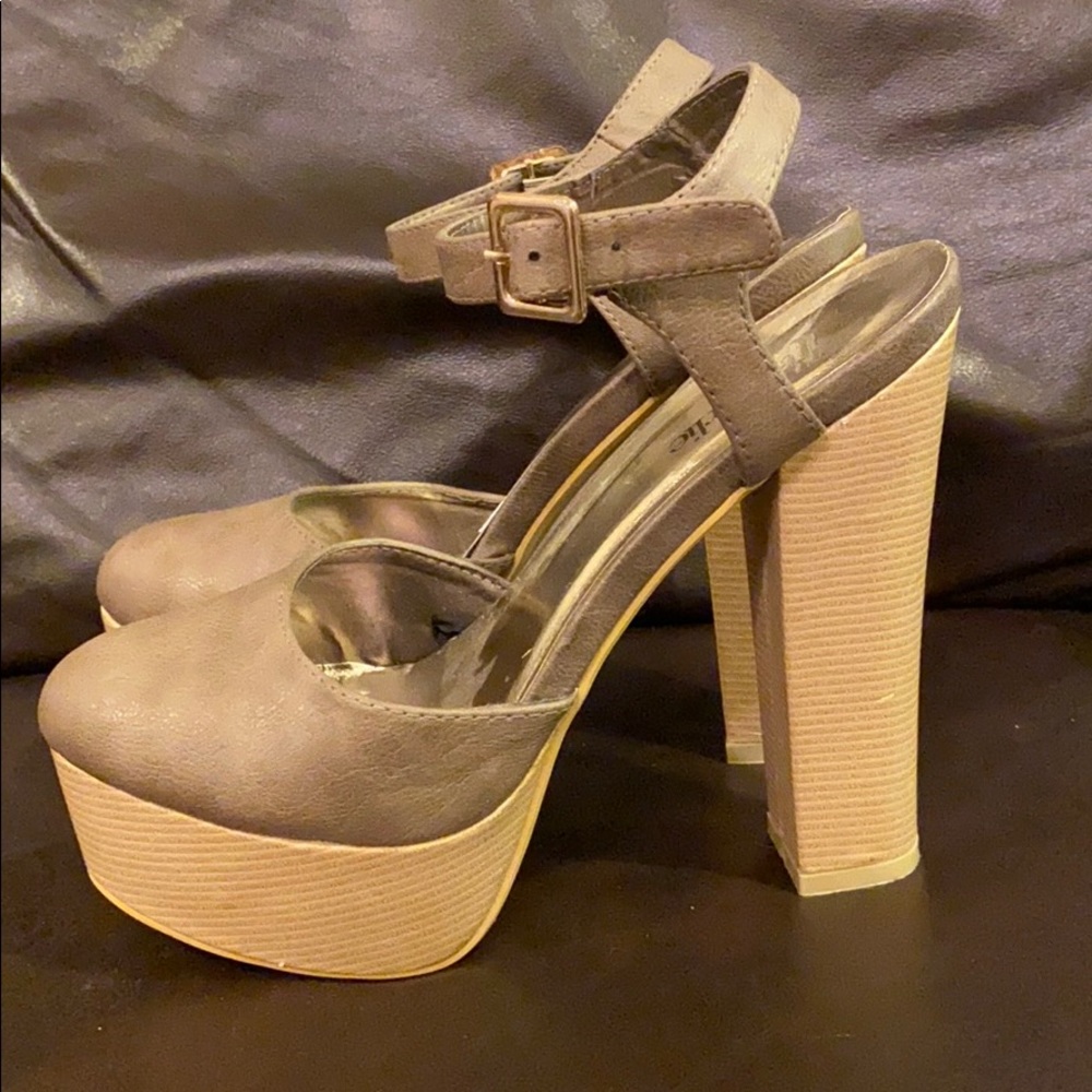 Platform Beige Heels